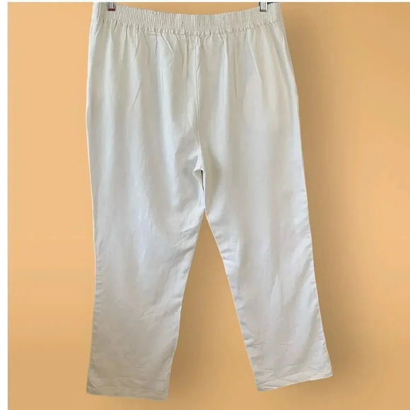 Appraisal New Linen Blend Straight Leg High Waist Pants Size XL Ivory White - Picture 2 of 15